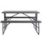 Gardenised Gray Outdoor Foldable Woodgrain Portable Picnic Table Set QI003910GY - alternate 5